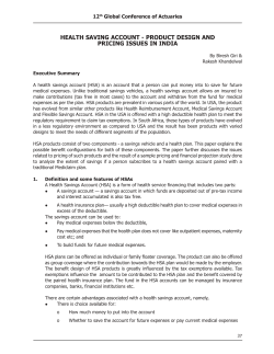 Health Savings Accounts: Product design and - Milliman