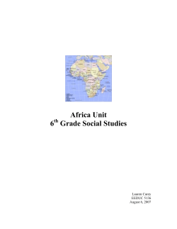 Africa Unit 6 Grade Social Studies