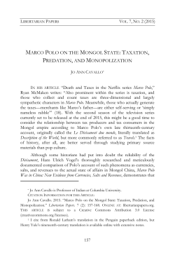 marco polo on the mongol state: taxation