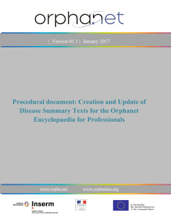 Procedural document: Creation and Update of Disease Summary