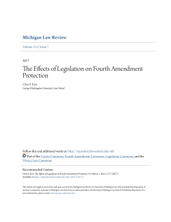 The Effect of Legislation on Fourth Amendment Protection