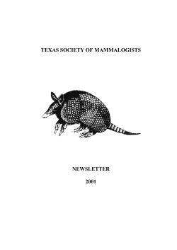 TEXAS SOCIETY OF MAMMALOGISTS NEWSLETTER 2001