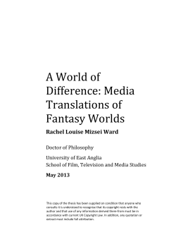 A World of Difference: Media Translations of Fantasy Worlds
