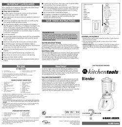 Blender - Applica Use and Care Manuals