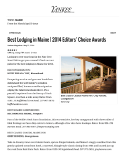 Best Lodging in Maine | 2014 Editors` Choice Awards