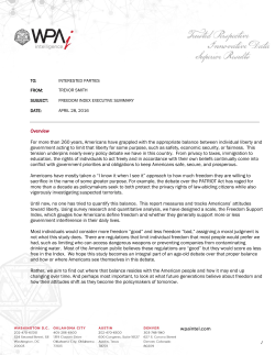 Freedom Support Memo - The Fund for American Studies