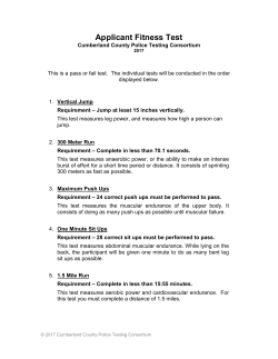 to review the Physical Fitness Standards, Physical Fitness Test