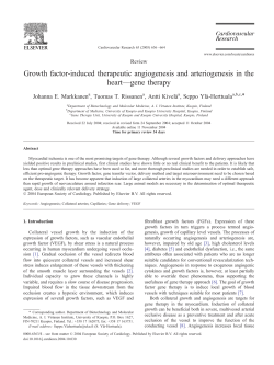 Growth factor-induced therapeutic angiogenesis and arteriogenesis