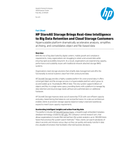 Fact Sheet: HP StoreAll Storage Brings Real