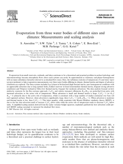 Evaporation from three water bodies of different sizes and climates