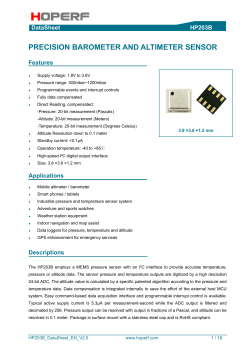 precision barometer and altimeter sensor