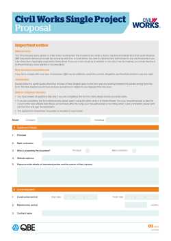 Civil Works Single Project Proposal