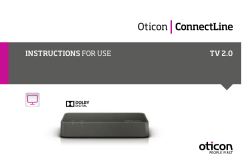 InSTrUcTIonS FOR USE TV 2.0