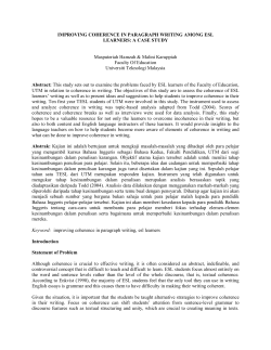 improving coherence in paragraph writing
