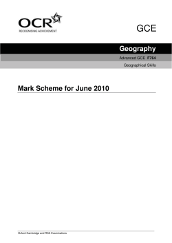 Mark scheme - Unit F764 - Geographical skills - June