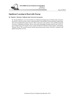 Significant Learning in Renewable Energy