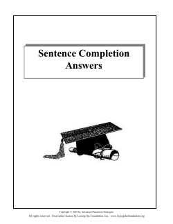 Sentence Completion Answers