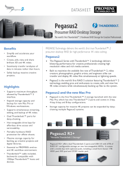Pegasus2 Series Datasheet - PROMISE Technology, Inc.
