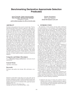 Benchmarking Declarative Approximate Selection Predicates