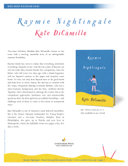 BOOK GROUP DISCUSSION GUIDE Raymie Nightingale • Book