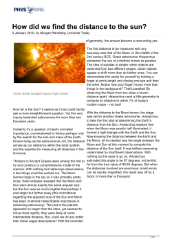 How did we find the distance to the sun?