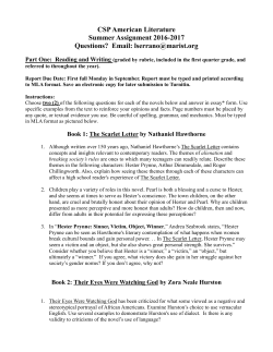 CSP American Literature Summer Assignment