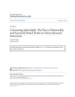 The Place of Memorably and Succinctly Stated Truths in Library