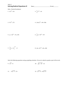Solving Radical Equations II