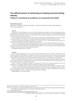 The effectiveness of swimming in treating and preventing obesity