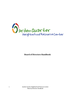 Board of Directors Handbook - Garden Quarter Neighborhood