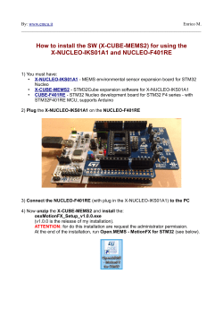 How to install the SW (X-CUBE-MEMS2) for using the X