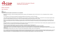 PMI CDP Climate Change 2014 response