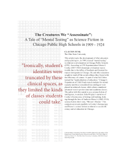 The Creatures We &ldquo;Assessinate&rdquo;: Mental Testing as Science Fiction