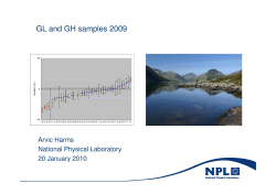GL and GH samples 2009 - National Physical Laboratory