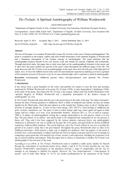 The Prelude: A Spiritual Autobiography of William Wordsworth