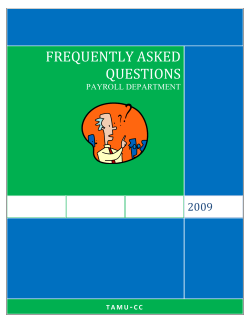 frequently asked questions - Payroll
