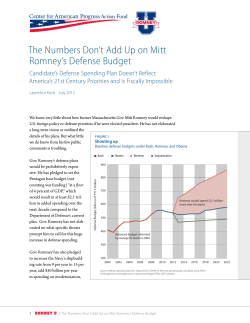 The Numbers Don`t Add Up on Mitt Romney`s Defense Budget