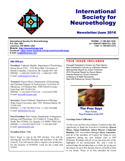 June 2016 - International Society for Neuroethology
