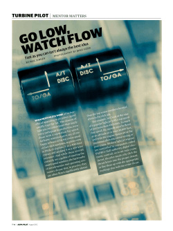 go low, watch flow - Neil Singer, Master CFI and Jet Mentor