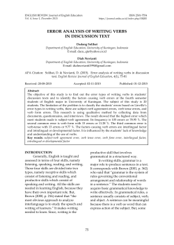 error analysis of writing verbs in discussion text