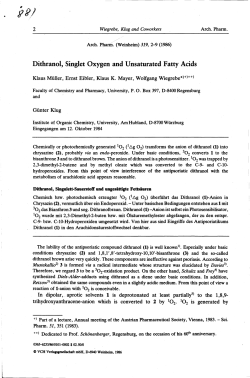 Dithranol, Singlet Oxygen and Unsaturated Fatty Acids