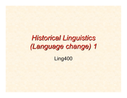 Historical Linguistics (Language change) 1