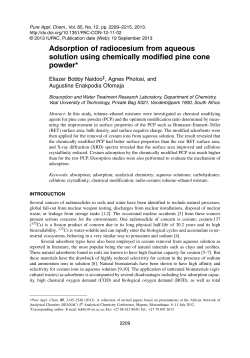 Adsorption of radiocesium from aqueous solution using