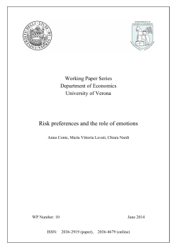 Risk preferences and the role of emotions