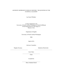 AESTHETIC REPRESENTATIONS OF HISTORY: THE