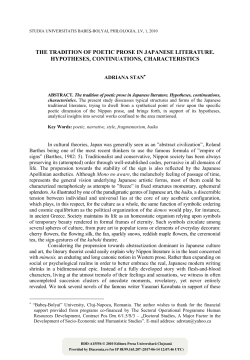 The Tradition of Poetic Prose in Japanese Literature