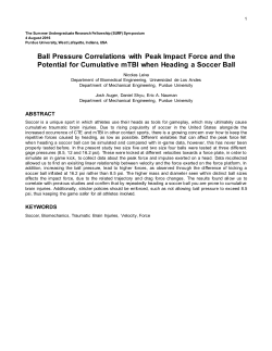 Ball Pressure Correlations with Peak Impact Force - Purdue e-Pubs