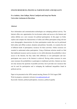 Online resources, political participation and equality