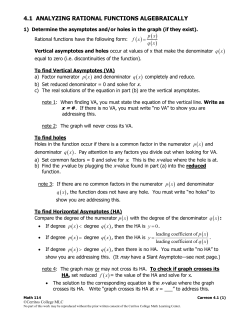 GUIDELINES FOR ANALYZING THE GRAPH OF A FUNCTION
