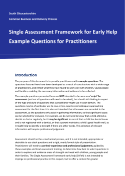 Guidance on SAFeh questions - South Gloucestershire Council